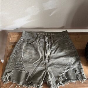 American Eagle Olive Green High Rise Shorts